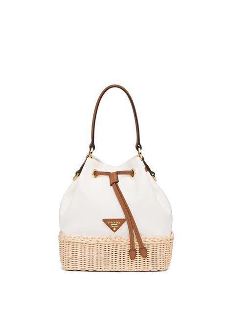 Prada Plage wicker bucket bag 